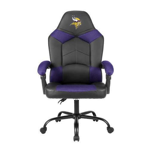 Imperial Adjustable Oversized Vinyl High-Back Office Task Chair, NFL Minnesota Vikings, Black/Purple