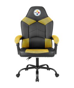 Imperial Adjustable Oversized Vinyl High-Back Office Task Chair, NFL Pittsburgh Steelers, Black/Yellow