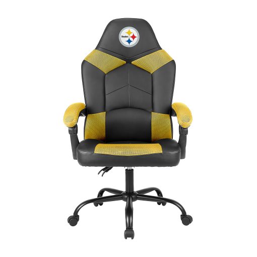 Imperial Adjustable Oversized Vinyl High-Back Office Task Chair, NFL Pittsburgh Steelers, Black/Yellow