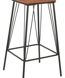 Ave Six Mayson 30"H Polyester Barstools, Sand/Gunmetal, Set Of 2 Barstools