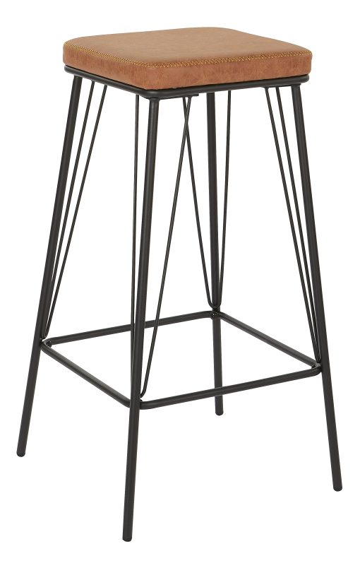 Ave Six Mayson 30"H Polyester Barstools, Sand/Gunmetal, Set Of 2 Barstools