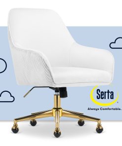 Serta® Chloe Ergonomic Fabric Mid-Back Home Office Chair, Off-White 2