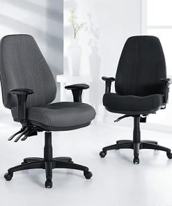 Raynor® Miranda Multifunction High-Back Chair, Pewter/Black 2
