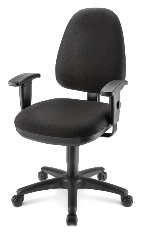WorkPro® Patriot Multifunction Ergonomic Fabric Task Chair, Black, BIFMA Compliant - Image 2