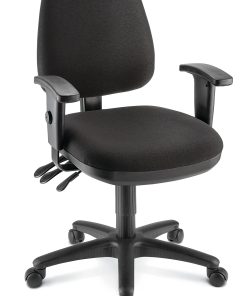 WorkPro® Patriot Multifunction Ergonomic Fabric Task Chair, Black, BIFMA Compliant