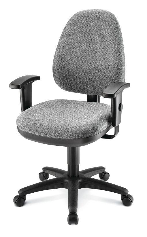 WorkPro® Patriot Multifunction Ergonomic Fabric Task Chair, Gray/Black, BIFMA Compliant - Image 2