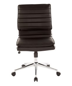 Office Star™ Pro-Line II™ SPX Armless Bonded Leather Mid-Back Chair, Black/Chrome 2