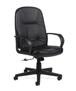 Global® Arno™ Bonded Leather High-Back Chair, Black