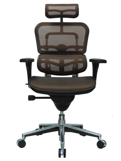 Eurotech Ergohuman High-Back Ergonomic Mesh Chair, Orange/Chrome - Image 2