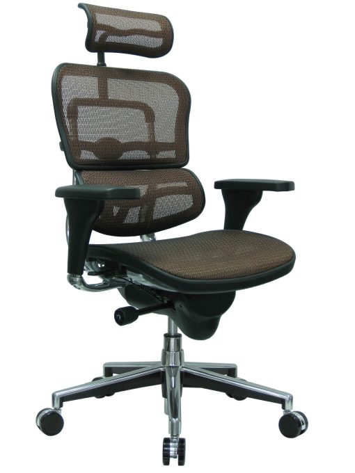 Eurotech Ergohuman High-Back Ergonomic Mesh Chair, Orange/Chrome