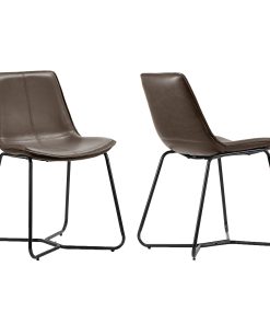 Glamour Home Amery Dining Chairs, Brown, Set Of 2 Chairs