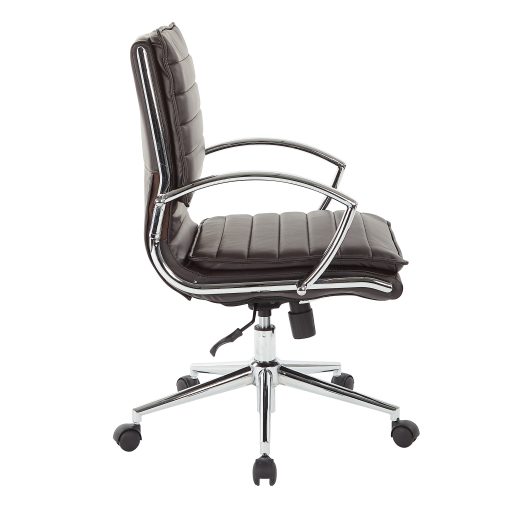 Office Star™ Pro-Line II™ SPX Bonded Leather Mid-Back Chair, Espresso/Chrome - Image 2