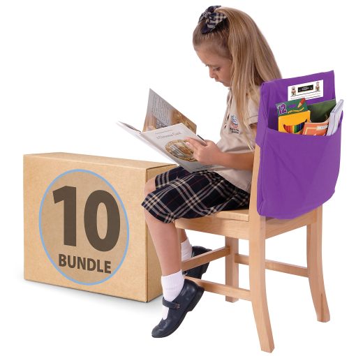 Victor Seat Sack® Chair Pockets, 19" x 1/2", Purple, Bundle Of 10 Pockets - Image 2