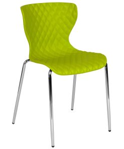 Flash Furniture Lowell Contemporary Design Plastic Stack Chair, Citrus Green