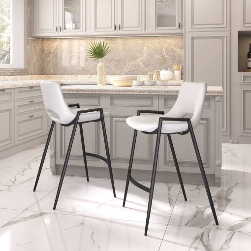 Zuo Desi Counter-Height Stools, White, Set Of 2 Stools - Image 2