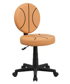 Flash Furniture Vinyl Low-Back Task Chair, Basketball, Black/Orange 2