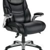 Realspace® Torval Big & Tall Bonded Leather High-Back Computer Office Chair, Black/Silver, BIFMA Compliant