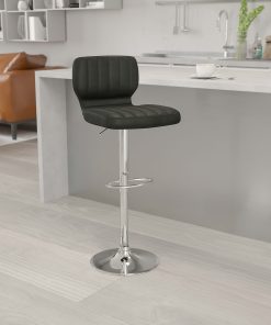 Flash Furniture Contemporary Adjustable Bar Stool, Black, CH132330BK