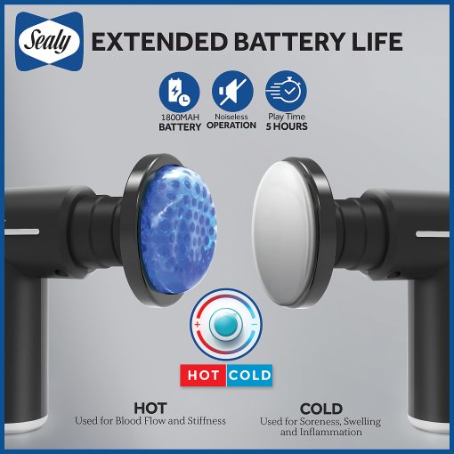 Sealy SL-HW-MA-102-BK Cold/Hot Massager, 11”H x 9” x 3”D, Black - Image 2