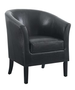 Linon Cullman Faux Leather Club Chair, Black