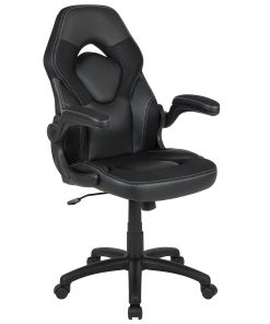 Flash Furniture X10 Ergonomic LeatherSoft™ Faux Leather High-Back Racing Gaming Chair With Flip-Up Arms, Black 2