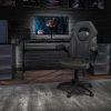 Glamour Home Aman Ergonomic Boucle Upholstered Mid-Back Adjustable Height Swivel Office Task Chair, Cream 3