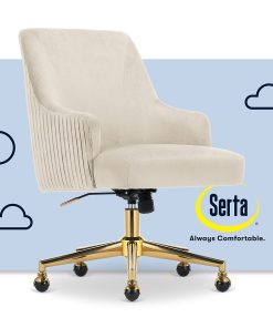 Serta® Scarlett Ergonomic Fabric Mid-Back Home Office Chair, Beige 2