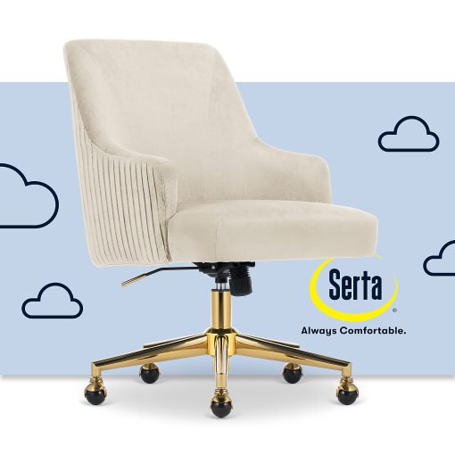 Serta® Scarlett Ergonomic Fabric Mid-Back Home Office Chair, Beige - Image 2