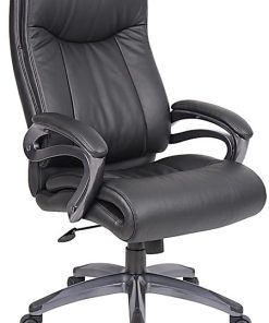 Boss Office Products Double-Layer Ergonomic Faux Leather High-Back Executive Office Chair, Black