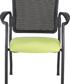 WorkPro® Spectrum Series Mesh/Vinyl Stacking Guest Chair With Antimicrobial Protection, With Arms, Lime, Set Of 2 Chairs, BIFMA Compliant