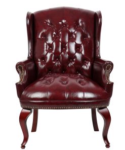 Boss Office Products Traditional High-Back Chair, 41-1/2″H, Burgundy/Mahogany 2