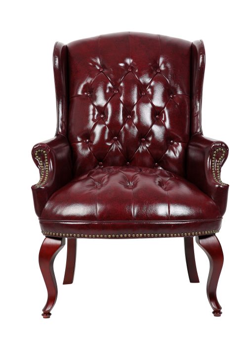 Boss Office Products Traditional High-Back Chair, 41-1/2"H, Burgundy/Mahogany - Image 2