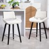 Glamour Home Bea Fabric Counter Height Stool With Back, White