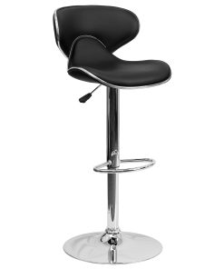Flash Furniture Cozy Mid-Back Adjustable Bar Stool, Gray/Black 2