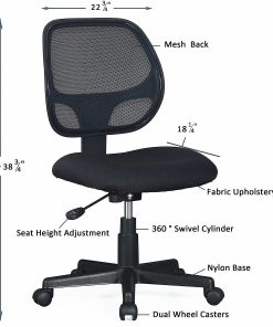 Lorell® Multi-Task Mesh/Fabric Chair, Black 2