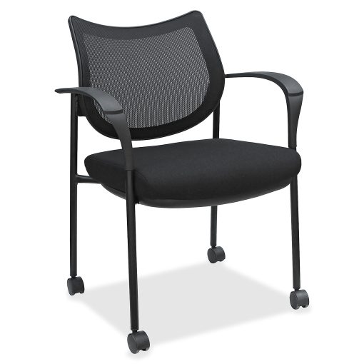 Lorell® Mesh/Fabric Guest Chair, Black - Image 2