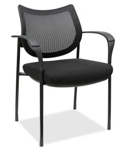 Lorell® Mesh/Fabric Guest Chair, Black