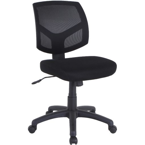 Lorell Mesh Back Task Chair - Fabric Seat - Mesh Back - 5-star Base - Black - 1 Each - Image 2
