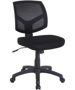 Lorell Mesh Back Task Chair - Fabric Seat - Mesh Back - 5-star Base - Black - 1 Each