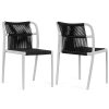 Glamour Home Belden Fabric Dining Accent Chairs, Black/White, Set Of 2 Chairs, GHDC1767