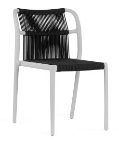 Glamour Home Belden Fabric Dining Accent Chairs, Black/White, Set Of 2 Chairs, GHDC1767 2