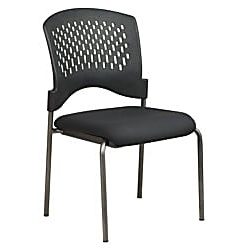 Office Star™ Pro-Line™ II Plastic Stackable Guest Chair, Black/Titanium 2