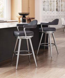 Zuo Vagur Swivel Barstool, Black 2