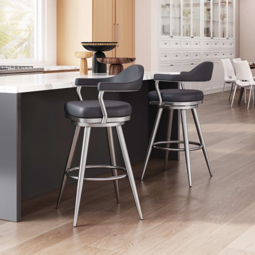 Zuo Vagur Swivel Barstool, Black - Image 2