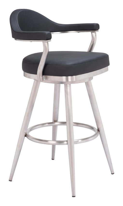 Zuo Vagur Swivel Barstool, Black