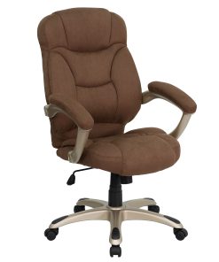 Flash Furniture Ergonomic Microfiber High-Back Chair, Brown/Black/Titanium 2