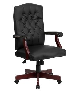 Flash Furniture Martha Washington LeatherSoft Faux Leather High-Back Swivel Office Chair, Black 2