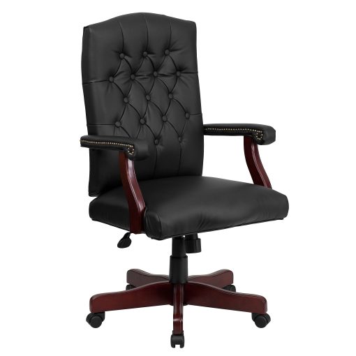 Flash Furniture Martha Washington LeatherSoft Faux Leather High-Back Swivel Office Chair, Black - Image 2