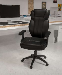 Flash Furniture Ergonomic LeatherSoft™ Faux Leather High-Back Swivel Chair, Black 2