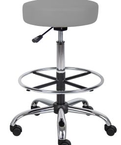 Boss Office Products Medical Drafting Stool, Caressoft™ Vinyl, Gray 2